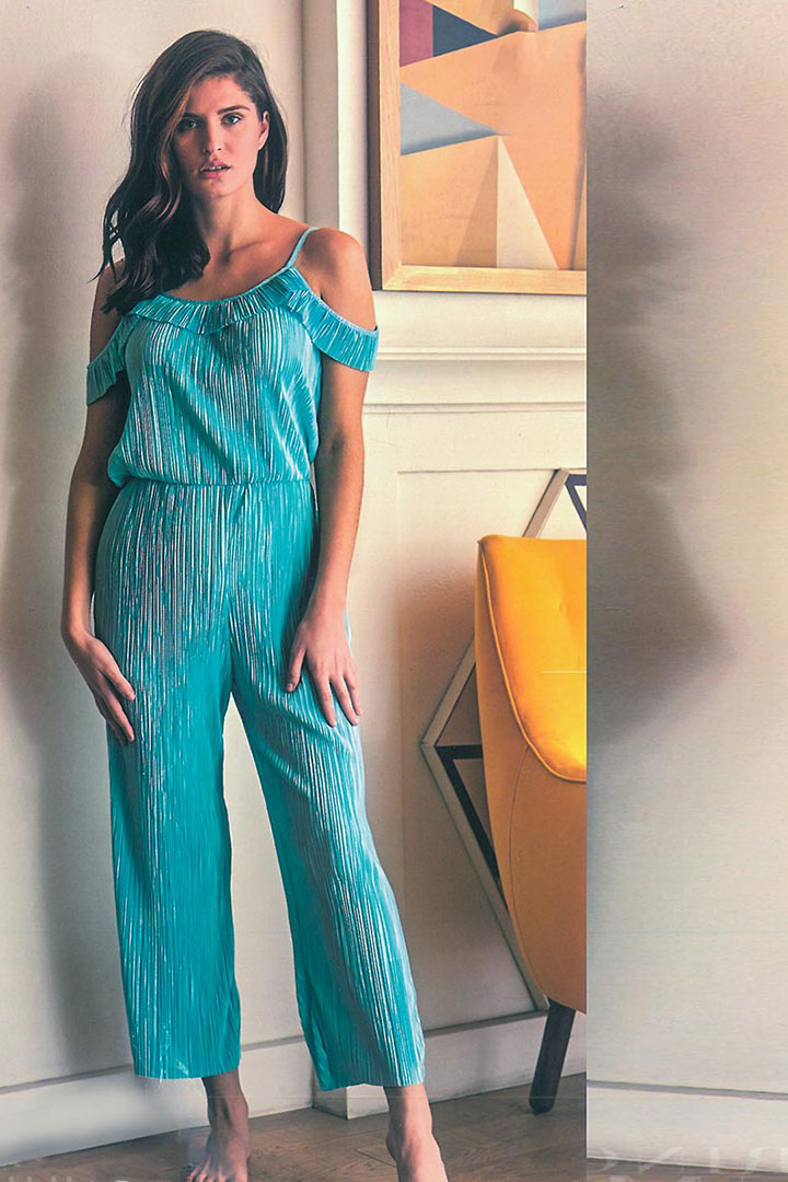Picture of Off Shoulder Jumpsuit - Turquoise
