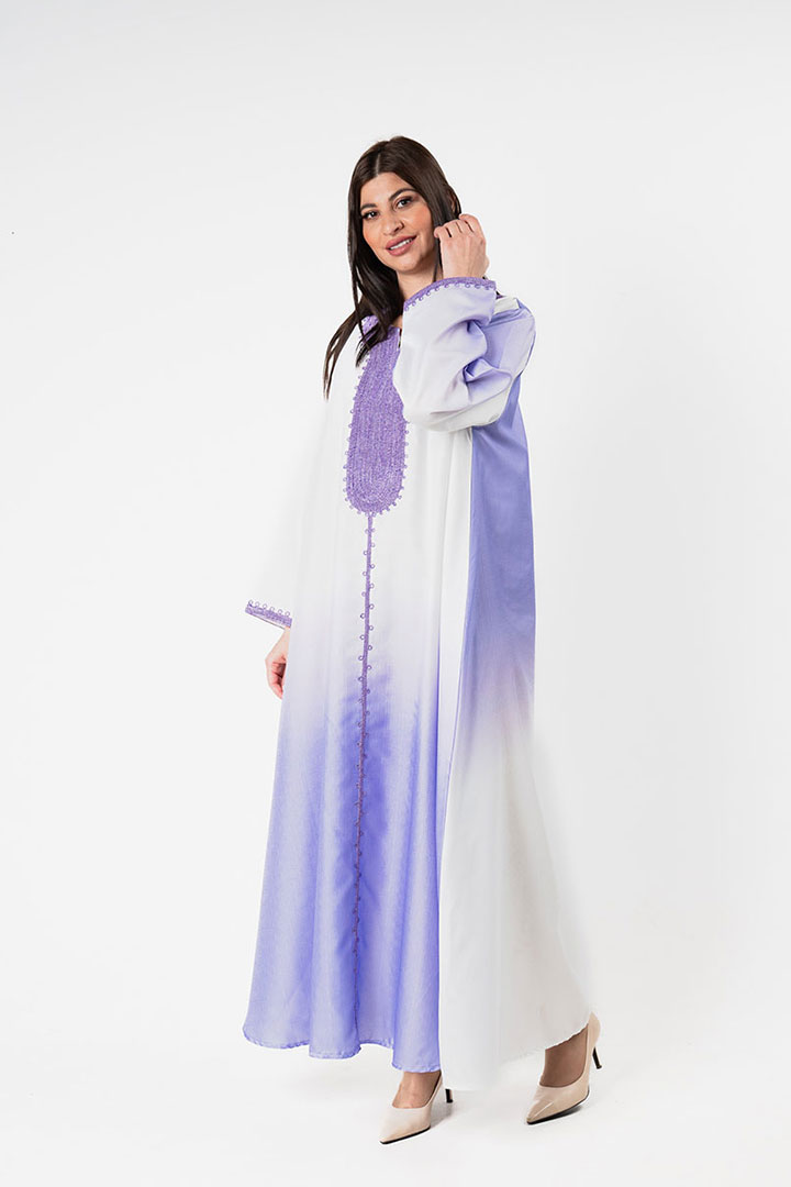 صورة  فستان دراعه - بنفسجي