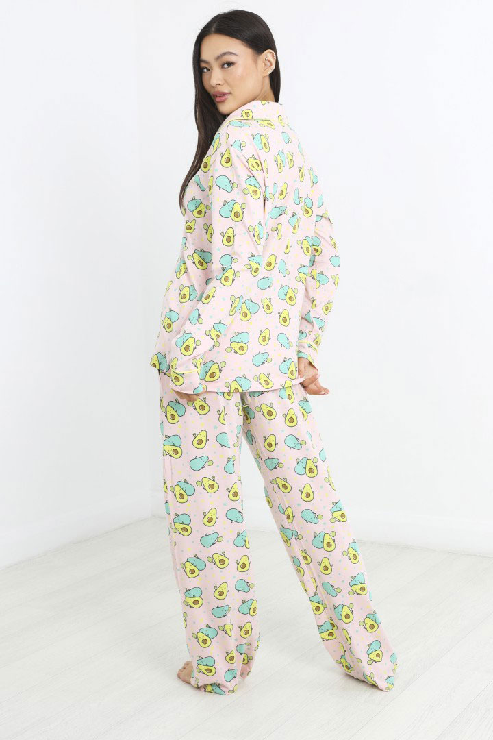 Picture of Set of Avocado print Top with Pajama - Peach/Multi