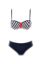 Picture of Two-Piece Swimwear set Zebra print with Red stripe top and Navy Bottom - Blue & Multi