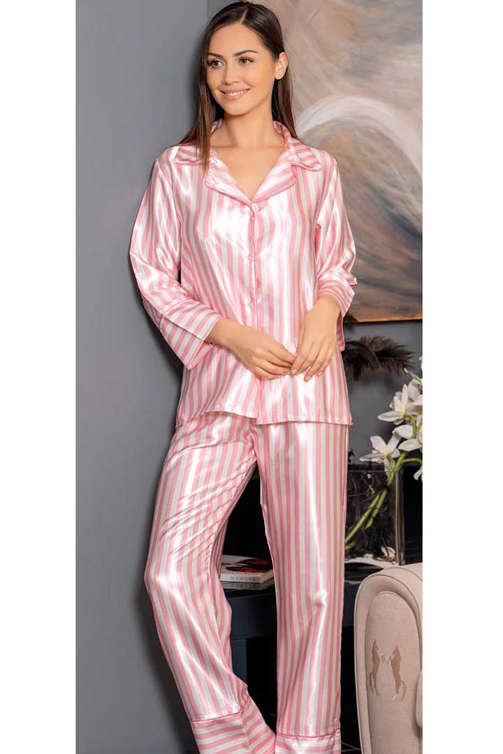 Picture of Pink Stripes 2 Pcs Pajama Suit - Pink Stripes