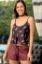 Picture of Red Lips Printed Shorts Suit - Black & Red