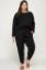 Picture of Plus Size Solid sweater Knit Top with Sweatpants - Black