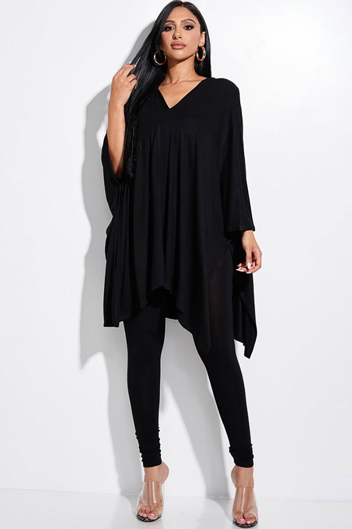 Picture of Set of Cape Top with Leggings - Black