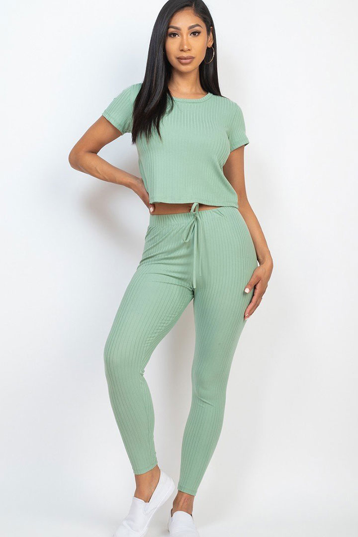 Picture of Set of Short Sleeves top with Leggings - Green Bay