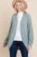 Picture of Two Tone open front warm cozy cardigan - Sage