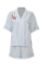 Picture of Set of Striped Half Sleeves Top with Shorts - White & Blue