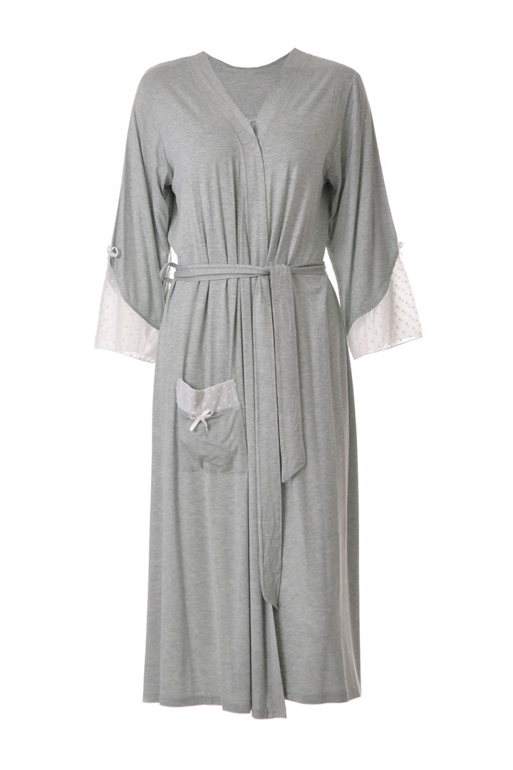 Picture of Mid Length Robe - Greyish Green