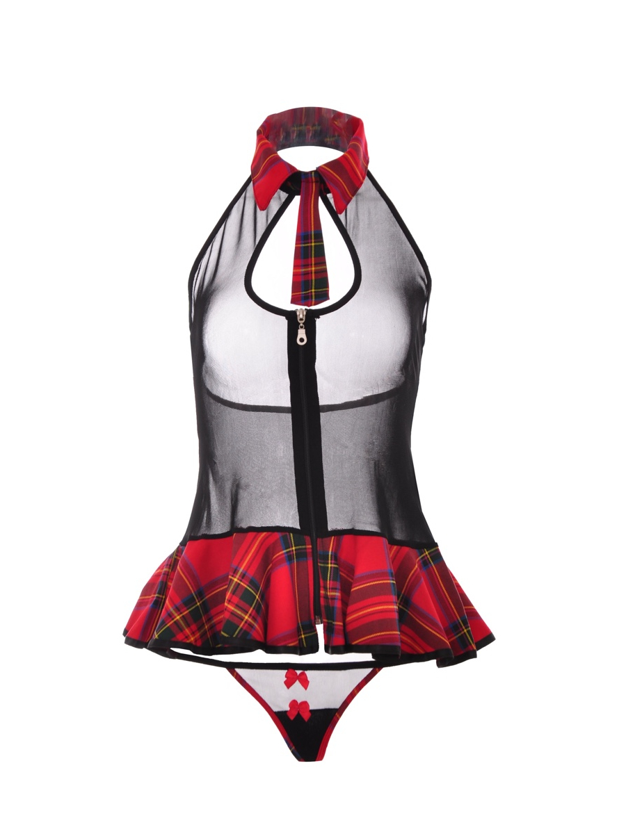 Picture of Zippered Student Costume - Red & Black