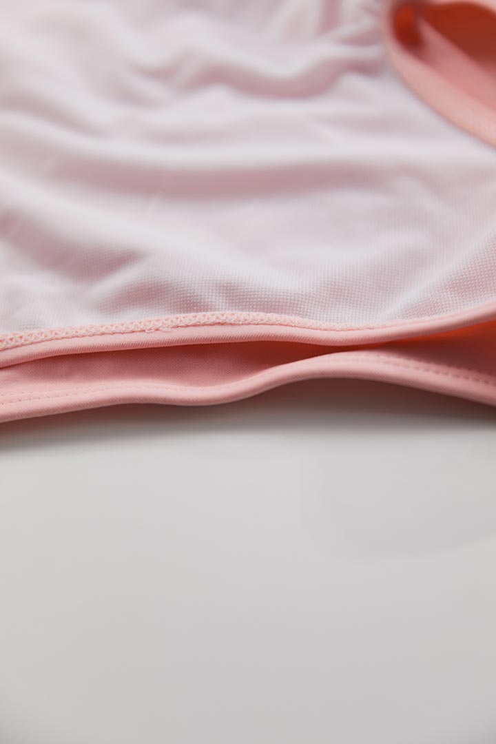 صورة Asymmetrical Hollow Cut Out One-Piece Swimwear -Pale Pink