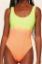 Picture of Gradient Patterned Backless One-Piece Swimwear - Ombre Yellow/Orange