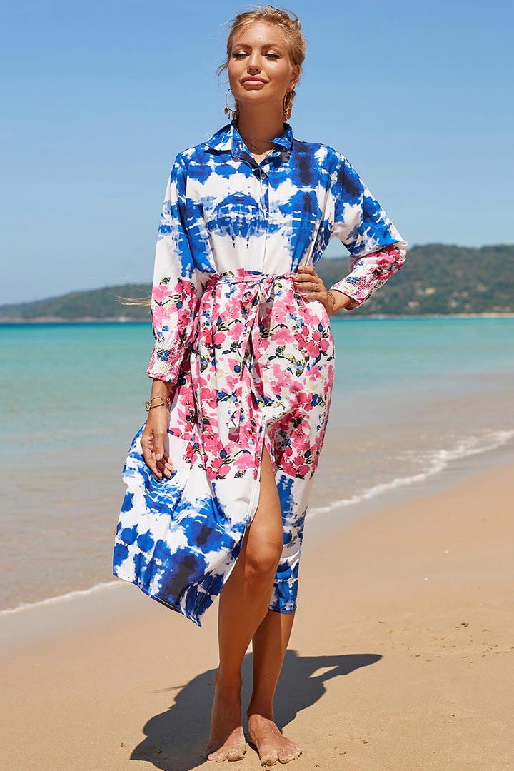 Picture of Beach Shirt Dress Cover-Up - Multi