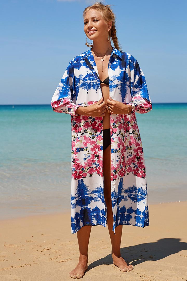 Picture of Beach Shirt Dress Cover-Up - Multi