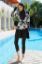 Picture of Full-Coverage with Cap Three-Piece Burkini - Black/White