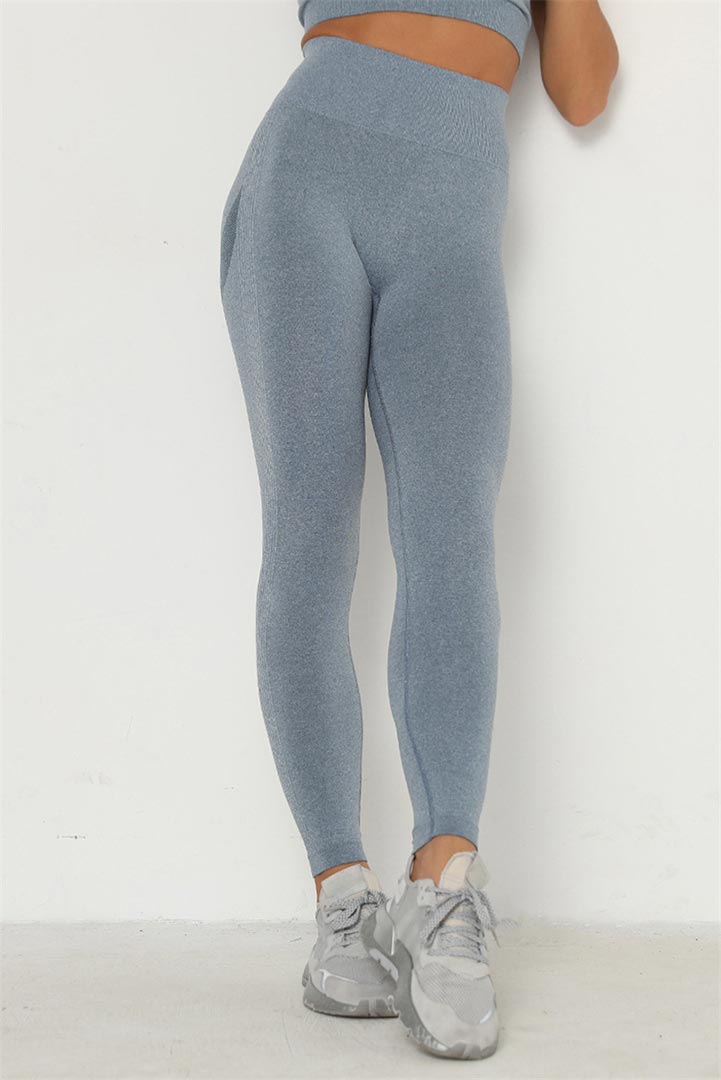 Picture of High Waist Stretch Fit Yoga Leggings - Blue/Grey