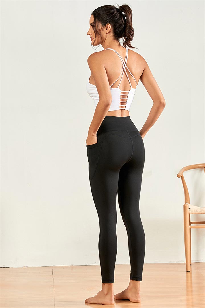 Picture of High Waisted Pockets Yoga Leggings - Black