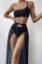Picture of One Soulder Strap Two-Piece Bikini with Metal Buckle Overlay - Black