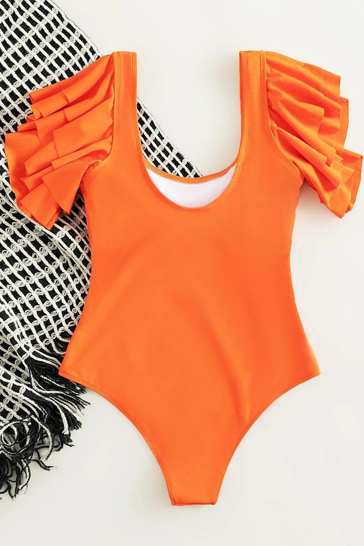 Picture of Ruffle One-Piece Swimsuit - Orange