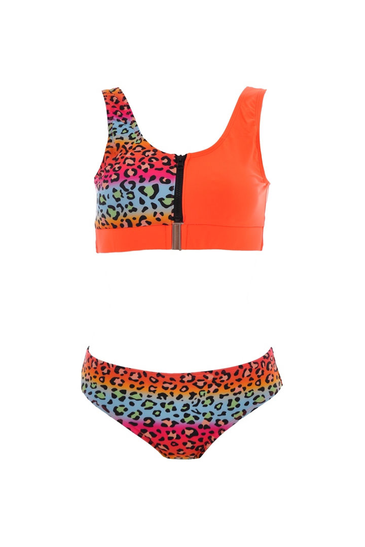 Picture of Cheetah Print Two-Piece swimwear set - Neon Orange
