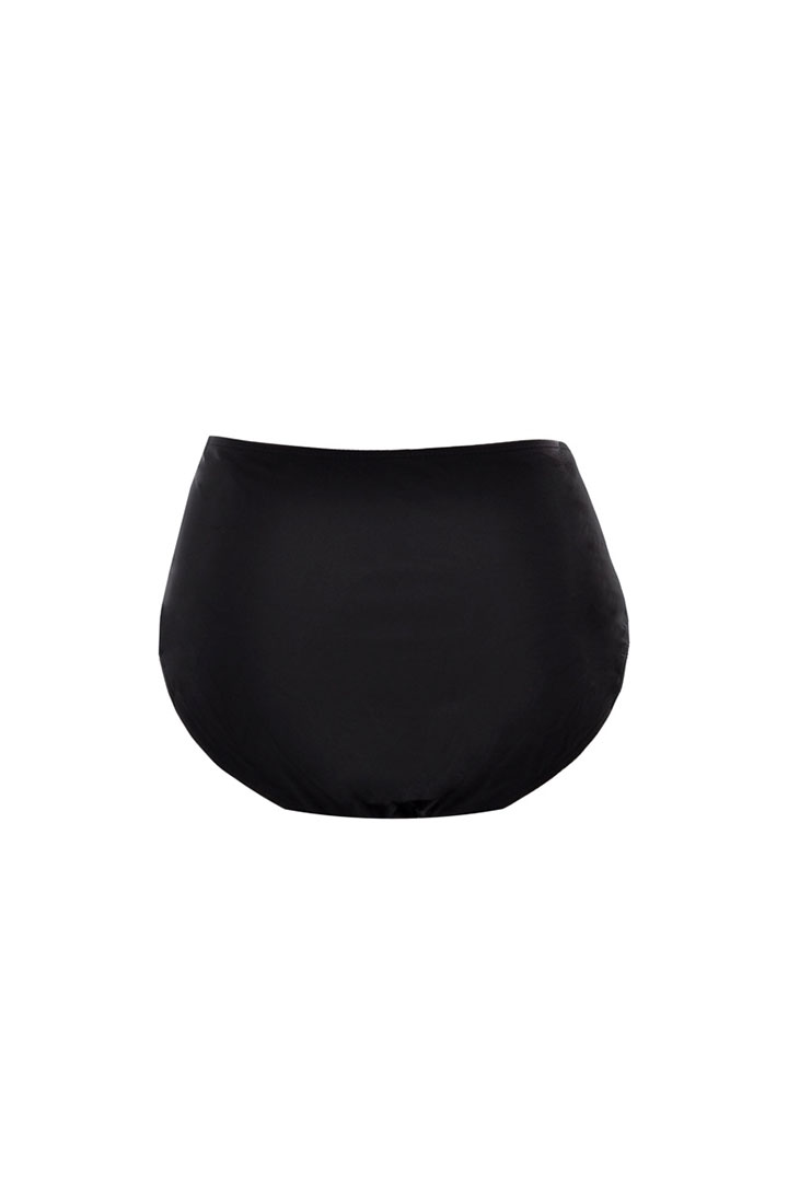 Picture of Two-Piece swim wear set black halter floral top overlay & black bottom