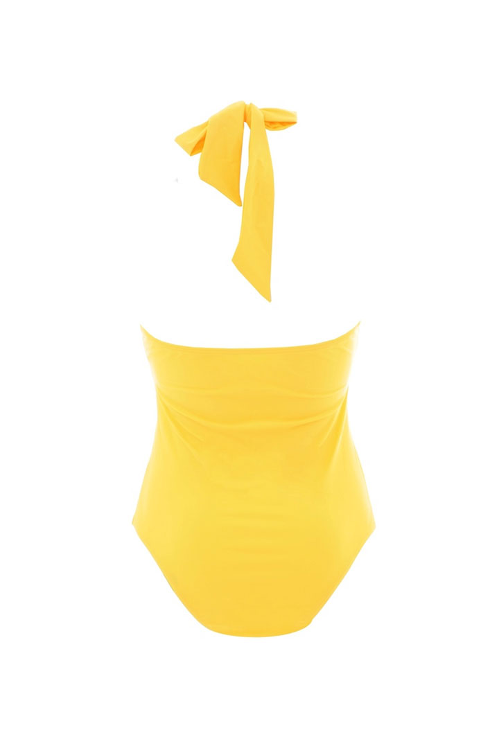 Picture of One Piece halter neck swim suit  - Yellow
