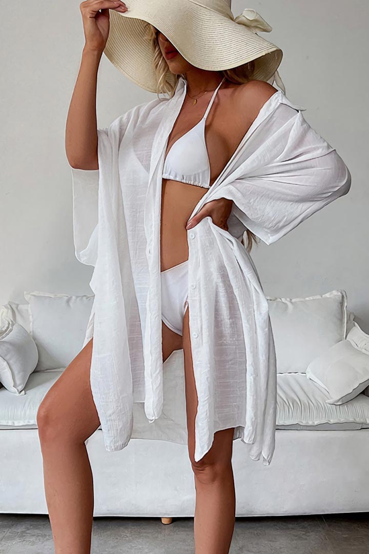 Picture of Loose Beach Shirt Cover-Up - White