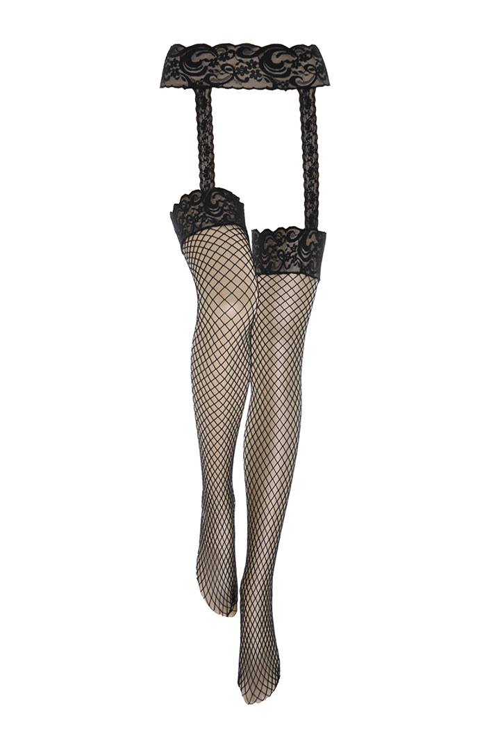 Picture of Fishnet thigh hi - Black