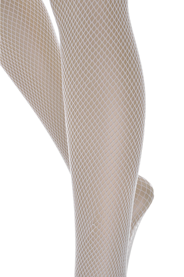صورة Fishnet thigh hi - White