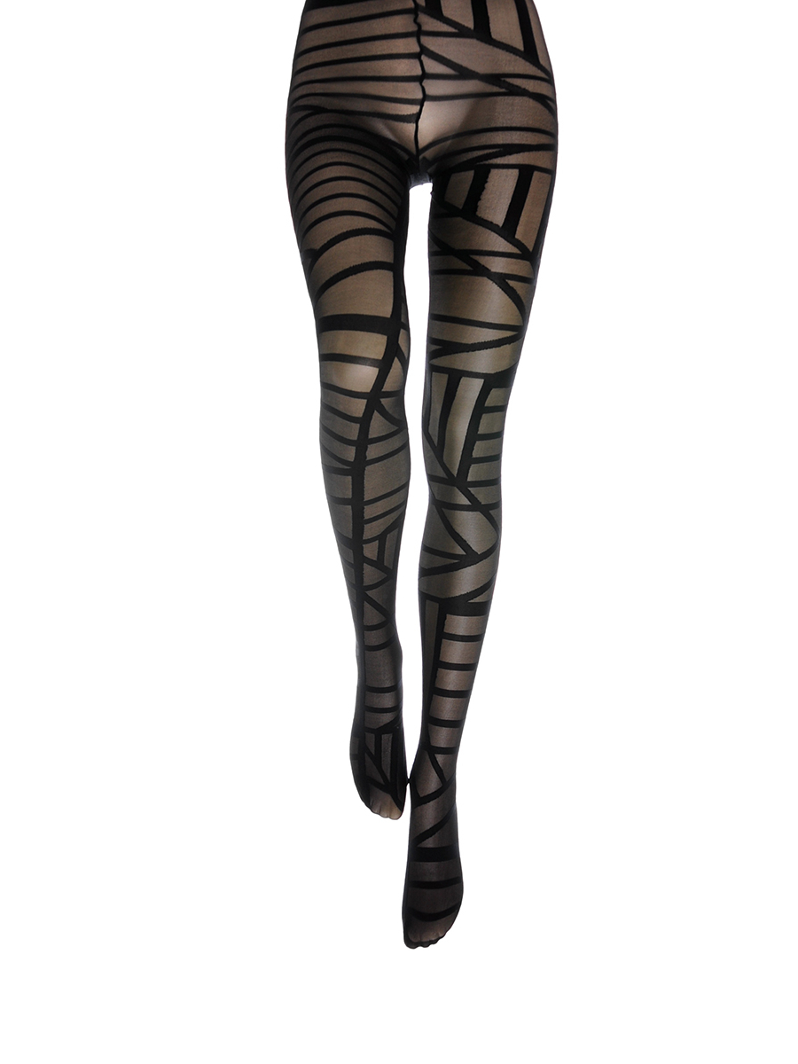 Picture of Pantyhose With Geometric Pattern - Black
