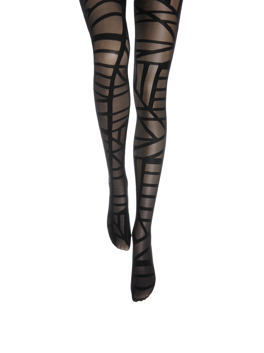 Picture of Pantyhose With Geometric Pattern - Black