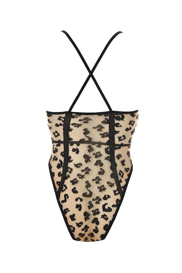 Picture of Leopard Print Teddiette -  Nude & Black