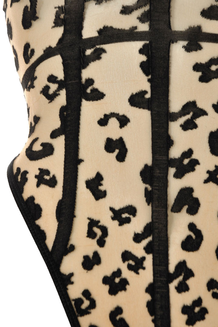 Picture of Leopard Print Teddiette -  Nude & Black