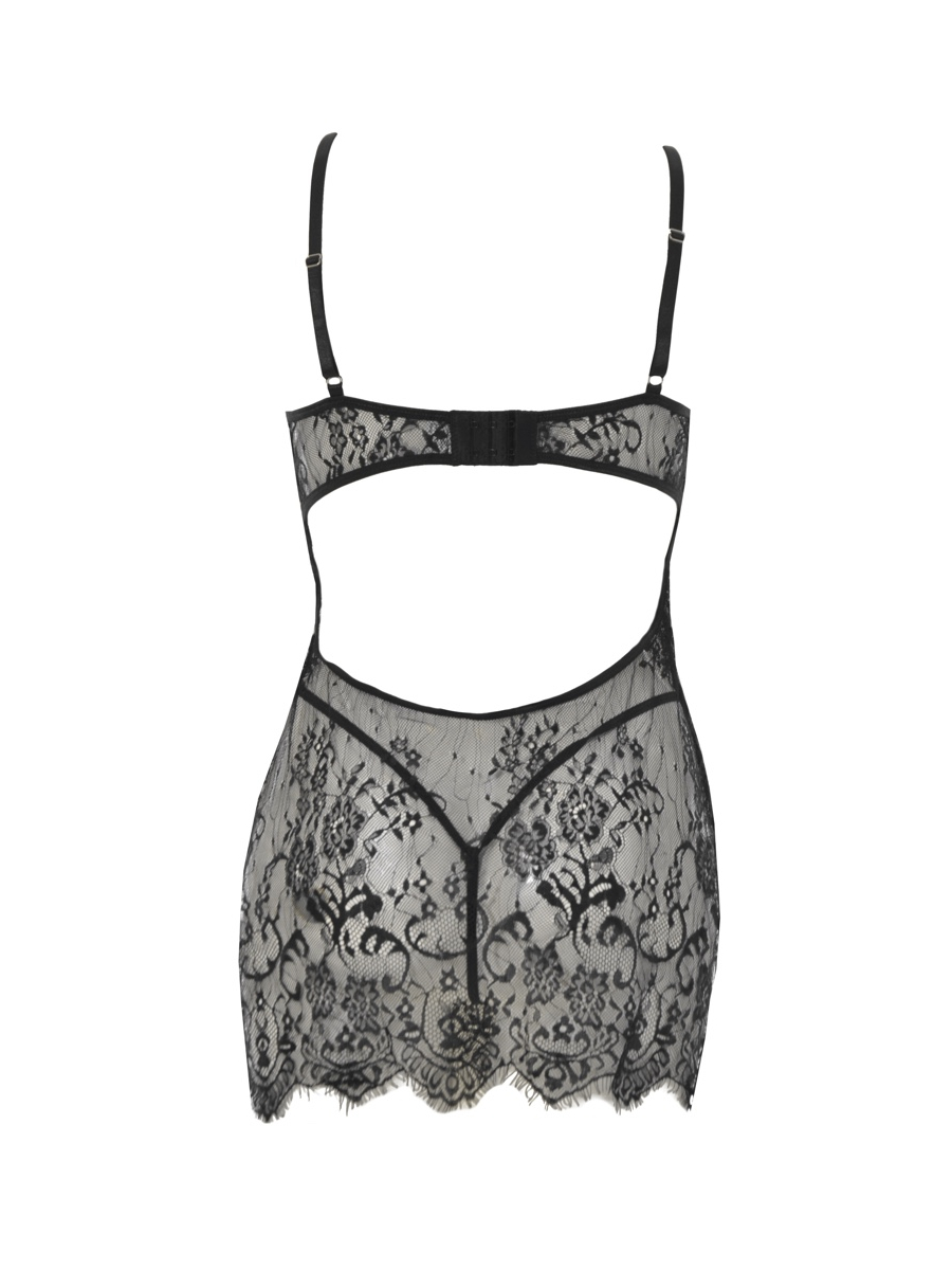 Picture of Lace Baby Doll with G-String -  Black