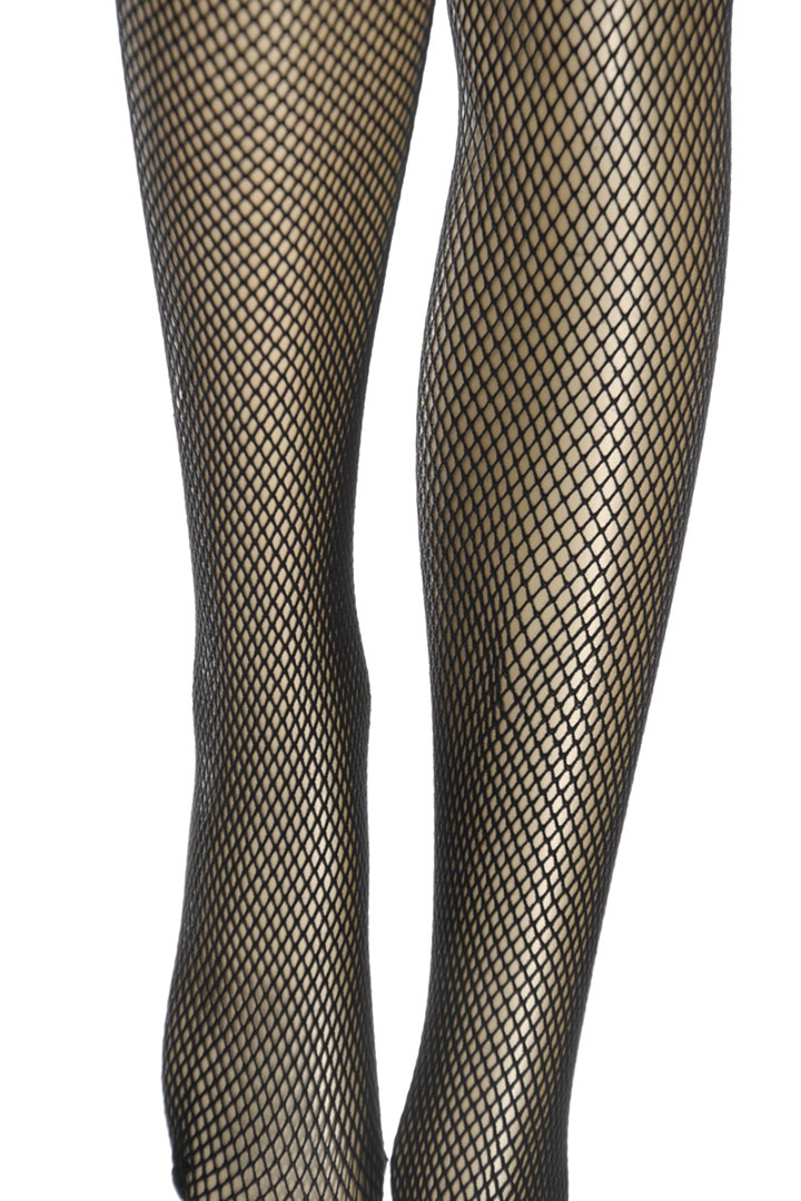 Picture of Opaque Teddy with Fishnet Sleeve & Thigh Hi -  Black