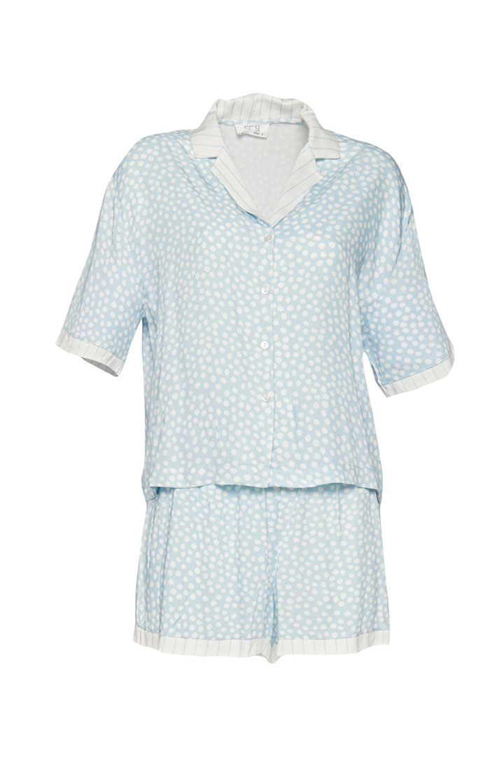 Picture of Set of Polka Dots Top & Shorts - Baby Blue