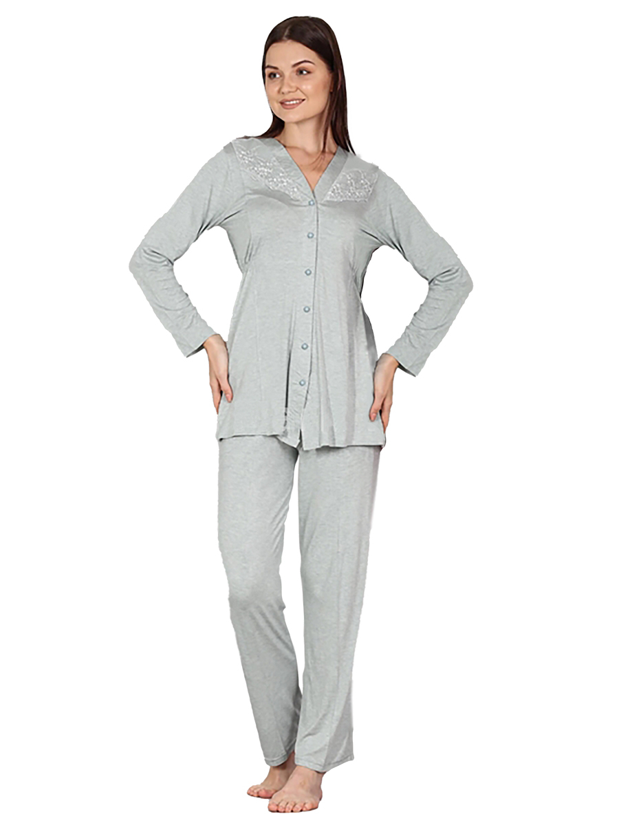 Picture of Long Sleeves Pajama Set -  Greyish Green