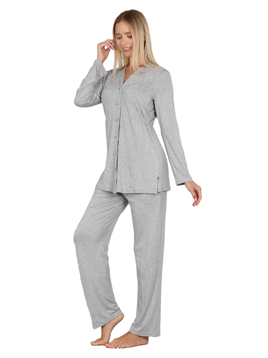 Picture of Long Sleeves Pajama Set -  Grey