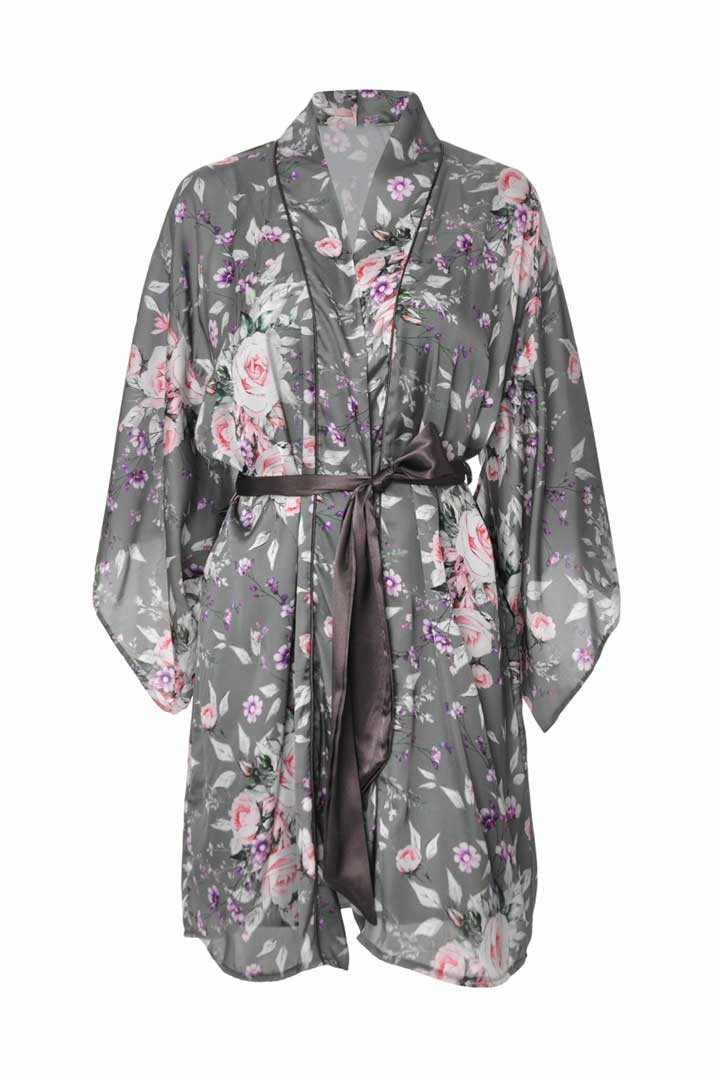 Picture of Floral Robe with Inner Slip Nightwear Set - Olive Green