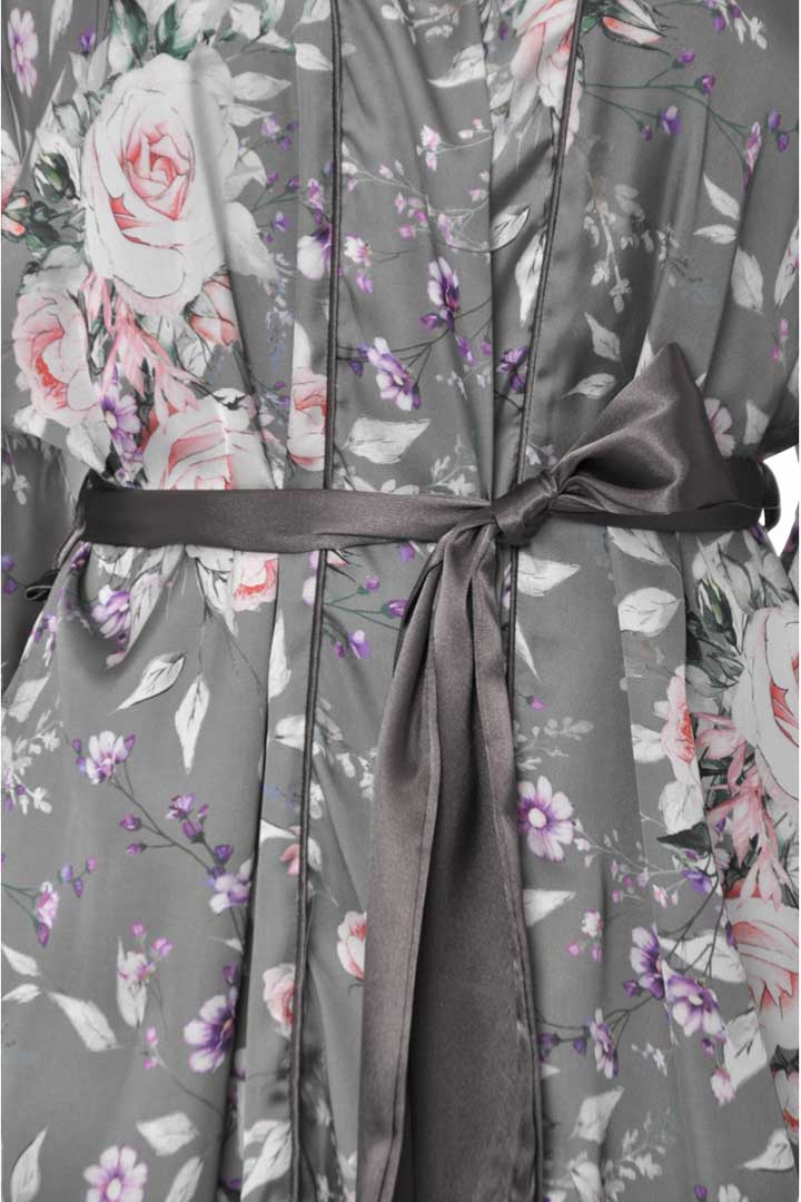 Picture of Floral Robe with Inner Slip Nightwear Set - Olive Green