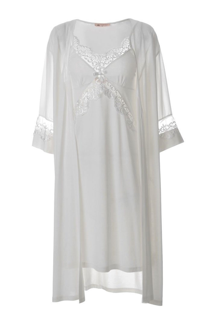 Picture of Robe with Inner Slip - White