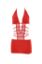 Picture of Deep V lycra and net halter neck - Red