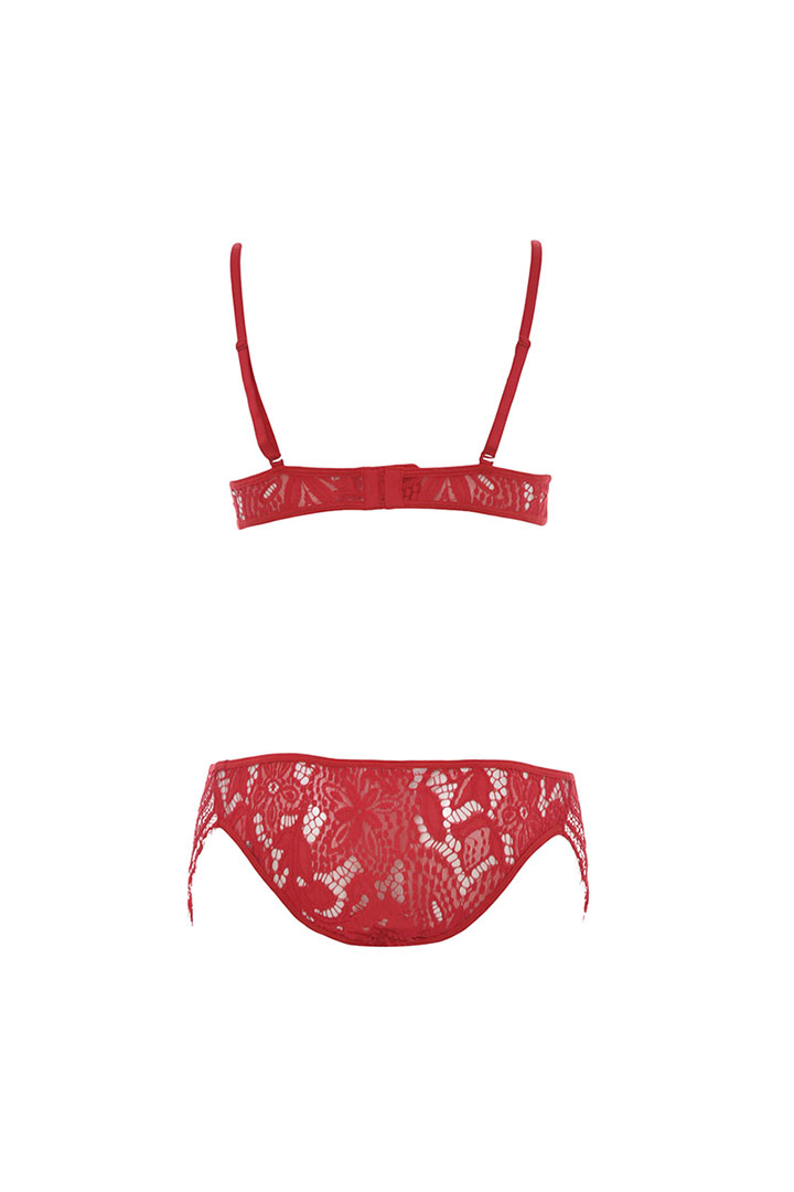 Picture of Lace Bralette With Underwire Cups - Red