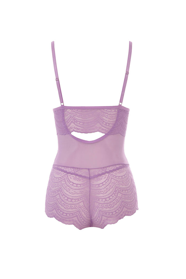 Picture of Lace Romper With Criss Cross - Orchid Bloom