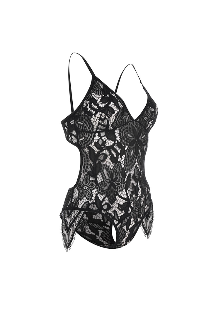 Picture of Lace teddy with adjustable straps - Black