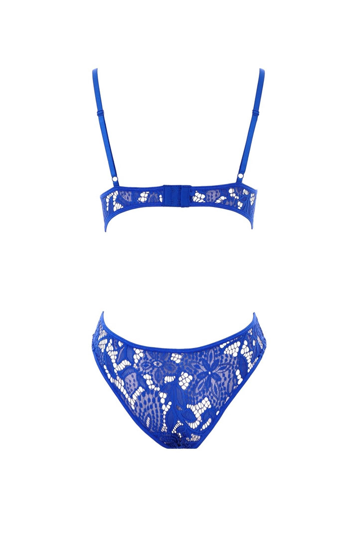 Picture of Lace teddy with adjustable straps - Royal Blue