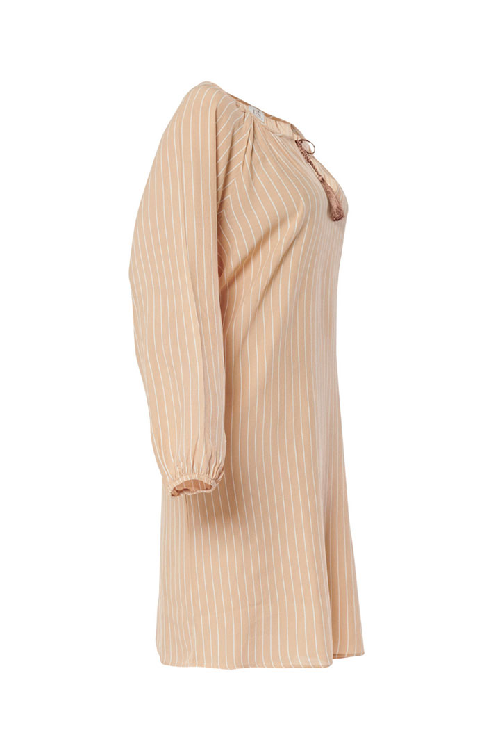 Picture of Striped Short Dress - Beige