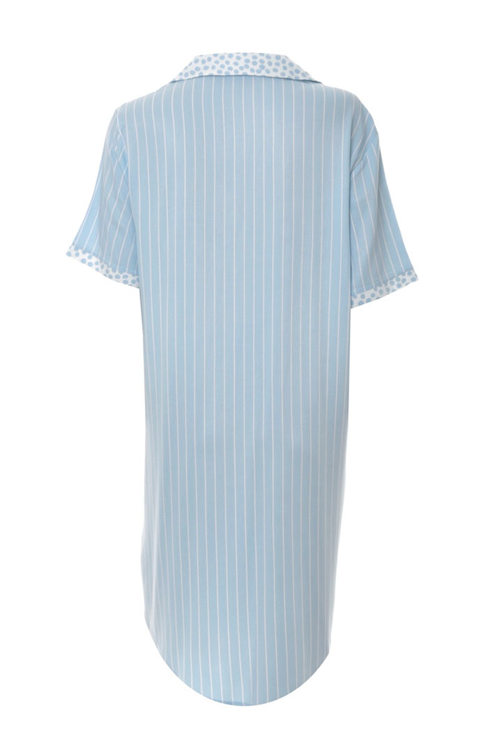 Picture of Striped Short Dress - White & Blue