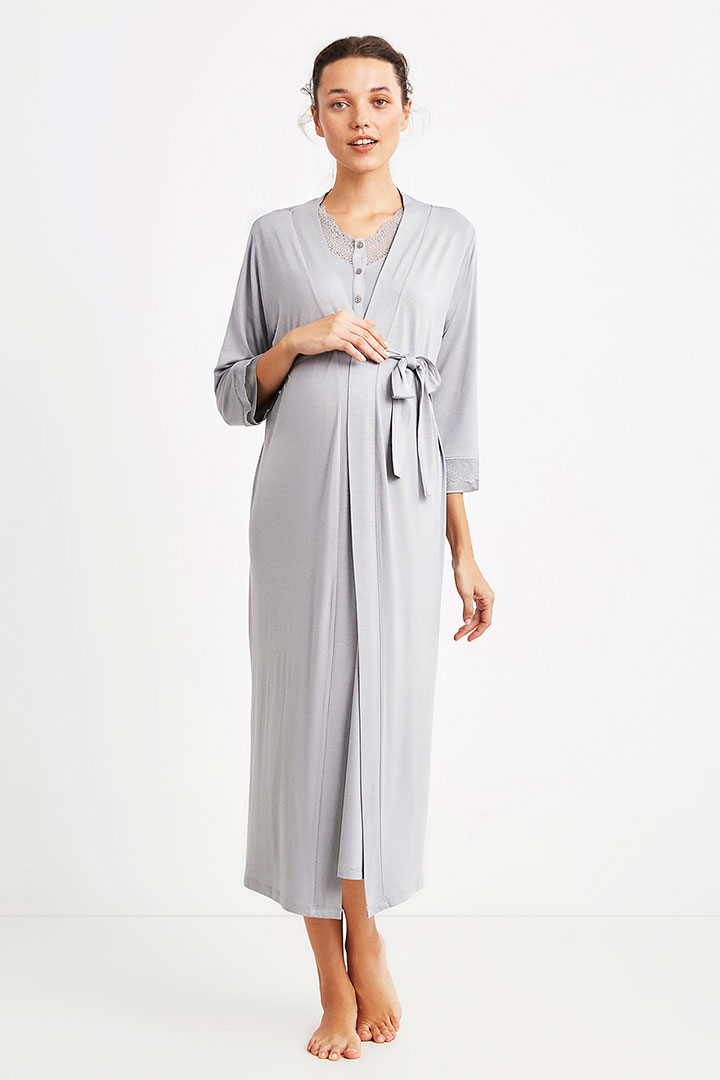 Picture of Maternity Dressing Robe - Grey