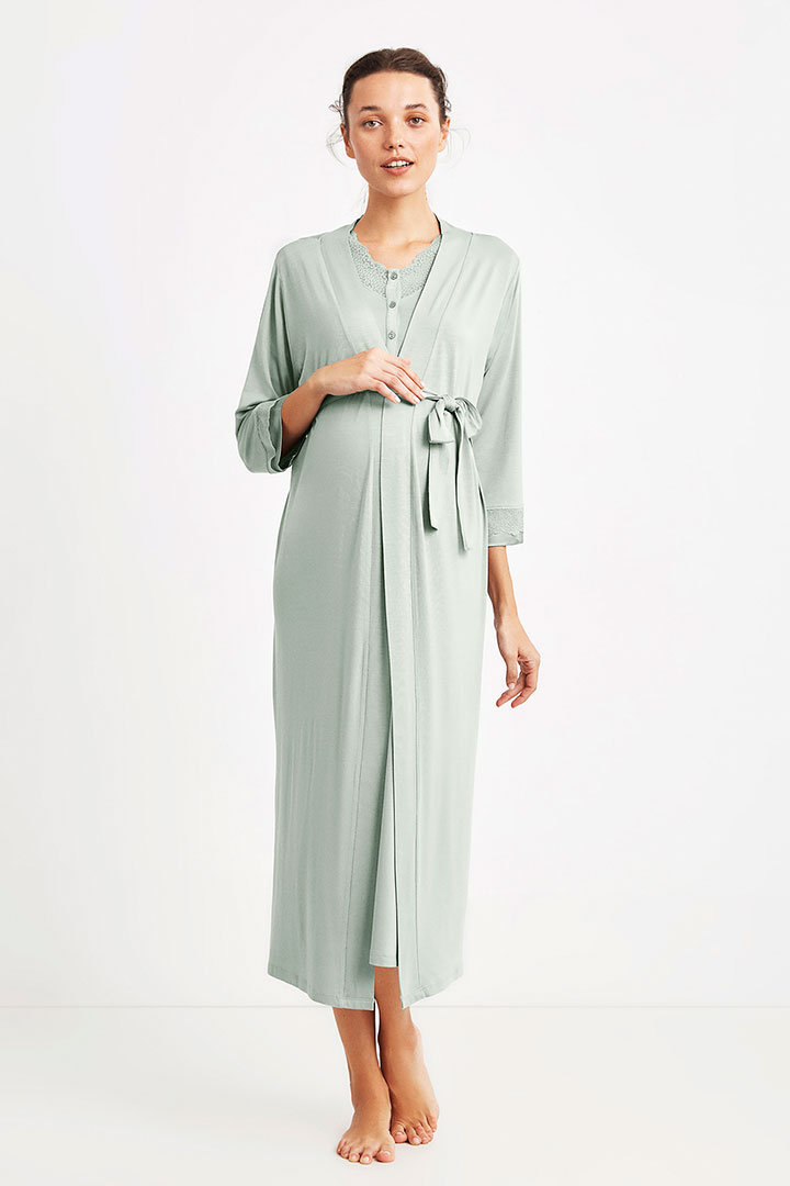 Picture of Maternity Dressing Robe - Light Green