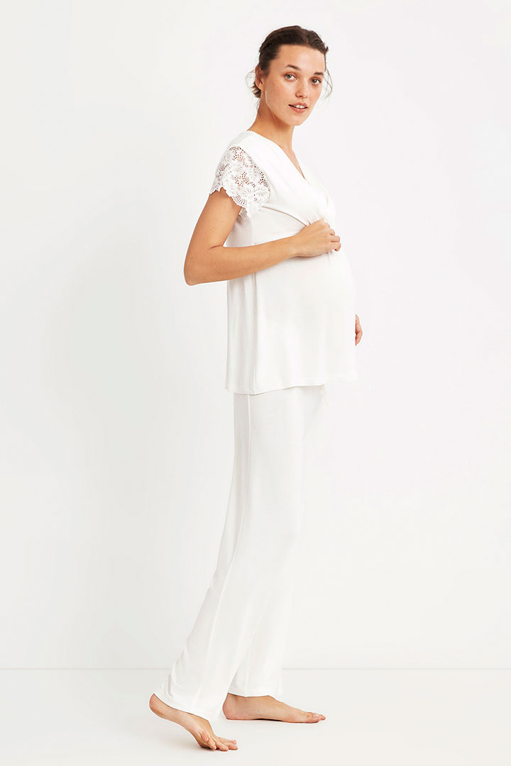 صورة Maternity Pajama Set - Ecru